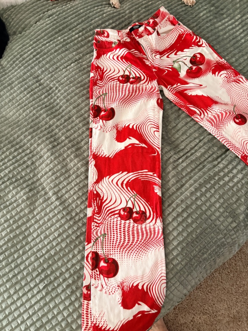 Jaded by London Y2K Red Cherry print pants
